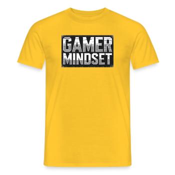 Gamer Mindset Typografie, Liebe Gaming - Männer T-Shirt - Gelb - Vorne - AI Model Male 178 dark (178cm)