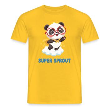 Süßer Super Sprout Panda mit Kappe - Männer T-Shirt - Gelb - Vorne - AI Model Male 178 dark (178cm)