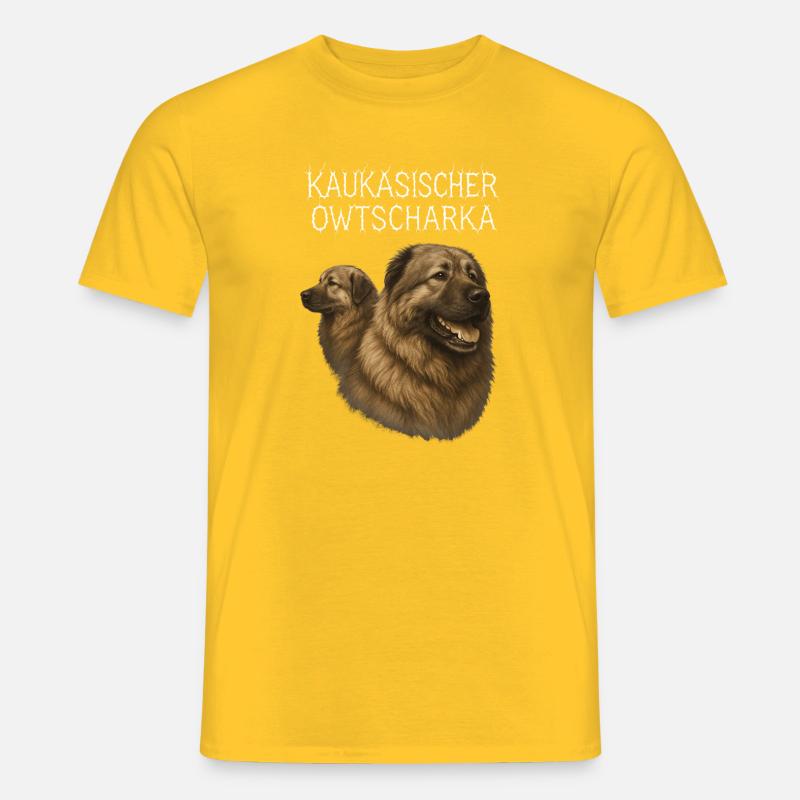 Kaukasischer Owtscharka - Männer T-Shirt - Gelb