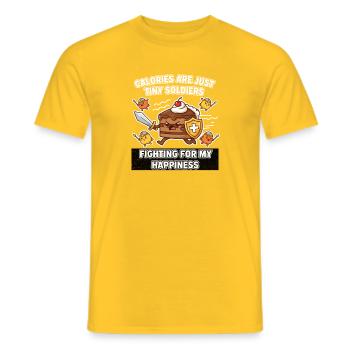 Cake Warrior Fighter for Happiness - Men's T-Shirt - yellow - Front - AI Model Male 178 dark (178cm)