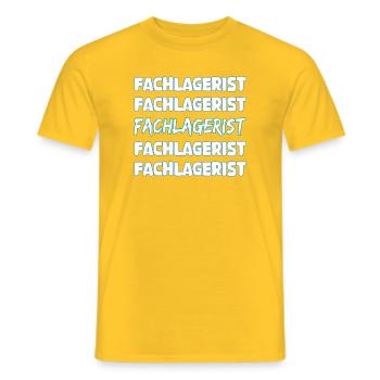 Cadeau pour spécialiste d'entrepôt - T-shirt homme - jaune - Devant - AI Model Male 178 dark (178cm)