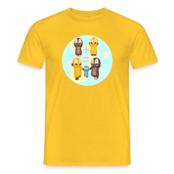 Niedliche Kawaiifiguren Familie - Männer T-Shirt - Gelb - Vorne - AI Model Male 178 dark (178cm)
