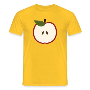 Apple Half Illustration - Men's T-Shirt - yellow - Front - AI Model Male 178 dark (178cm)