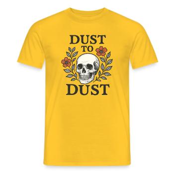 Dust to Dust Skull Floral Design - Men's T-Shirt - yellow - Front - AI Model Male 178 dark (178cm)