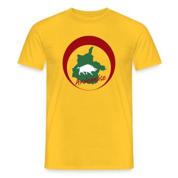 Ardennen-Wildschwein-Emblem - Männer T-Shirt - Gelb - Vorne - AI Model Male 178 dark (178cm)