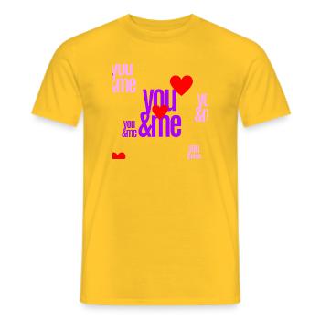 Liebesmotivation mit Herzbuchstaben - Männer T-Shirt - Gelb - Vorne - AI Model Male 178 dark (178cm)