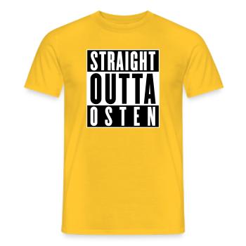 Straight outta Osten (Farben änderbar) - Männer T-Shirt - Gelb - Vorne - AI Model Male 178 dark (178cm)