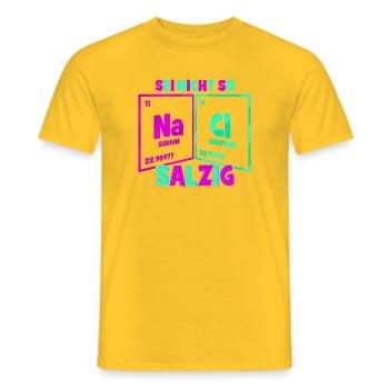 Chimie Chimiste Professeur de chimie Drôle de science - T-shirt homme - jaune - Devant - AI Model Male 178 dark (178cm)