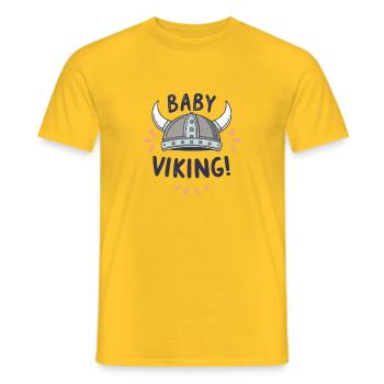 Bébé Viking Casque Héros - T-shirt homme - jaune - Devant - AI Model Male 178 dark (178cm)