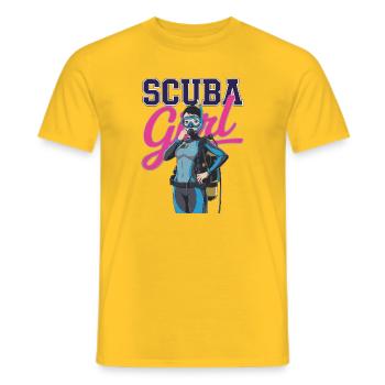 Scuba Girl Taucherin Design - Männer T-Shirt - Gelb - Vorne - AI Model Male 178 dark (178cm)