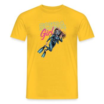 Scuba Girl Taucherin Design - Männer T-Shirt - Gelb - Vorne - AI Model Male 178 dark (178cm)