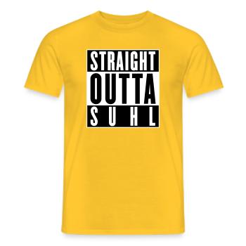 Straight outta Suhl (Farben änderbar) - Männer T-Shirt - Gelb - Vorne - AI Model Male 178 dark (178cm)