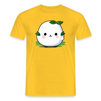 Kawaii Pflanze Kuschel Maskottchen - Männer T-Shirt - Gelb - Vorne - AI Model Male 178 dark (178cm)