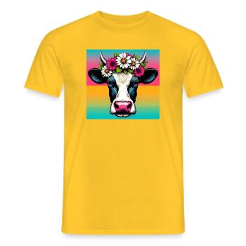 Kuh - Männer T-Shirt - Gelb - Vorne - AI Model Male 178 dark (178cm)
