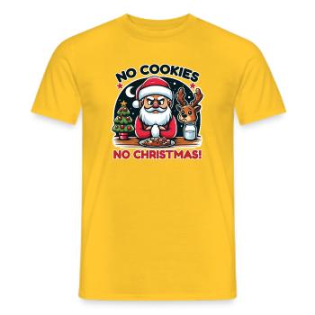 Weihnachtsmann fordert Cookies – Festlicher Spaß - Männer T-Shirt - Gelb - Vorne - AI Model Male 178 dark (178cm)