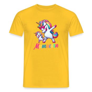 Mamacorn Mama Einhorn Mutter Babykorn Unicorn - Männer T-Shirt - Gelb - Vorne - AI Model Male 178 dark (178cm)