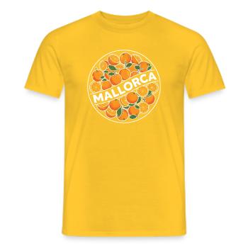 Mallorca Oranges Circle Logo - Men's T-Shirt - yellow - Front - AI Model Male 178 dark (178cm)