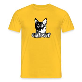 Contraste Cat Lover - T-shirt homme - jaune - Devant - AI Model Male 178 dark (178cm)
