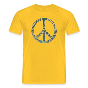 Peace Sign - Men's T-Shirt - yellow - Front - AI Model Male 178 dark (178cm)
