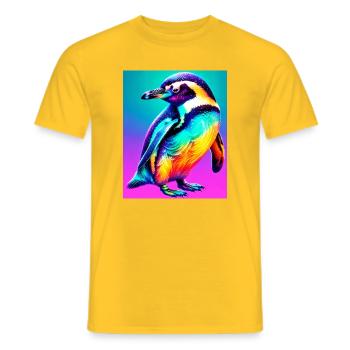 pingouin - T-shirt homme - jaune - Devant - AI Model Male 178 dark (178cm)