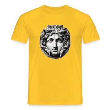 Medusa Head - Antique Engraving - Men's T-Shirt - yellow - Front - AI Model Male 178 dark (178cm)
