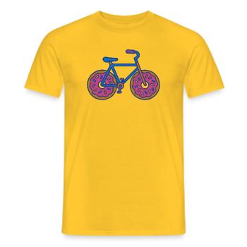 Donut Wheels Bicycle Pop Art - Men's T-Shirt - yellow - Front - AI Model Male 178 dark (178cm)