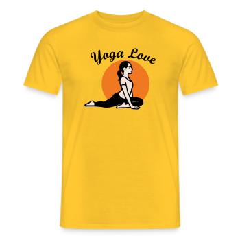 Yoga Love - Männer T-Shirt - Gelb - Vorne - AI Model Male 178 dark (178cm)