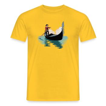 Venezianisches Gondel-Abenteuer - Männer T-Shirt - Gelb - Vorne - AI Model Male 178 dark (178cm)
