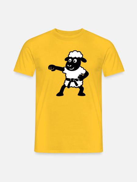 Karate Sheep - Men's T-Shirt - yellow