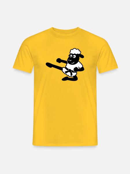 Karate Schaf - Männer T-Shirt - Gelb