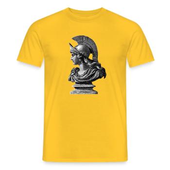 Antike Büste Athene - Klassische Gravur - Männer T-Shirt - Gelb - Vorne - AI Model Male 178 dark (178cm)