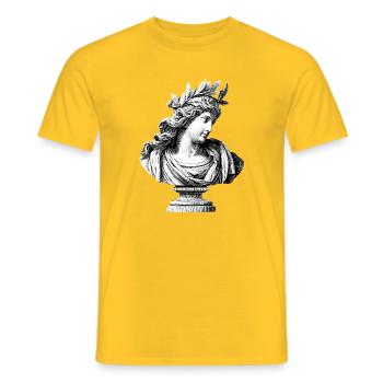 Buste antique déesse – Gravure classique - T-shirt homme - jaune - Devant - AI Model Male 178 dark (178cm)