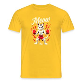 Drôle Muay Thai Boxe Muay Thai - T-shirt homme - jaune - Devant - AI Model Male 178 dark (178cm)