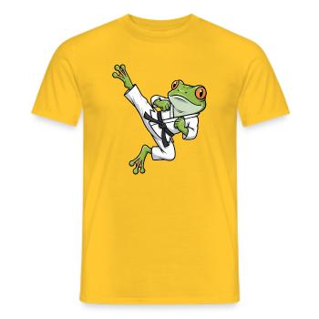 Skurriler Frosch Kröte Unke Karate Martial Arts - Männer T-Shirt - Gelb - Vorne - AI Model Male 178 dark (178cm)