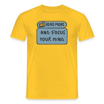 Read More Focus Your Mind - Men's T-Shirt - yellow - Front - AI Model Male 178 dark (178cm)