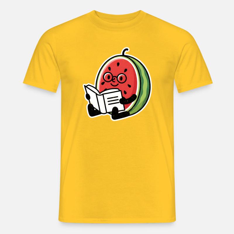Héros de la lecture de pastèque - T-shirt homme - jaune