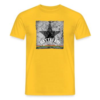 Rastafari Roots Reggae Star Graphics - Men's T-Shirt - yellow - Front - AI Model Male 178 dark (178cm)