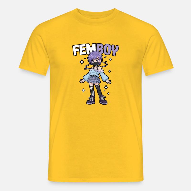 Femboy im Emo-Look mit Glitzer - Männer T-Shirt - Gelb