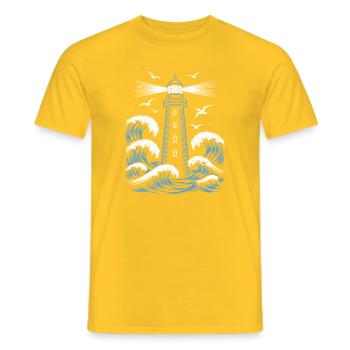 Leuchtturm - Männer T-Shirt - Gelb - Vorne - AI Model Male 178 dark (178cm)