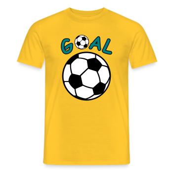 Fussball mit Goal Schriftzug - Männer T-Shirt - Gelb - Vorne - AI Model Male 178 dark (178cm)