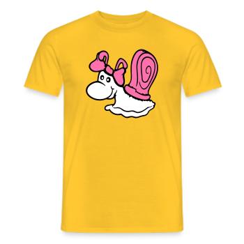 Schnecke Mädchen weiblich süß hübsch Schleife Frau - Männer T-Shirt - Gelb - Vorne - AI Model Male 178 dark (178cm)