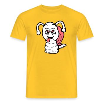 Schnecke frech Zunge rausstrecken böse klein cool - Männer T-Shirt - Gelb - Vorne - AI Model Male 178 dark (178cm)