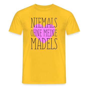 My Girls' Heart in Pink - Men's T-Shirt - yellow - Front - AI Model Male 178 dark (178cm)