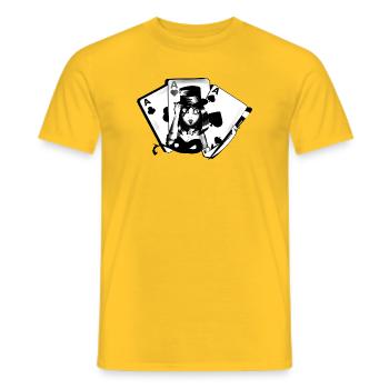 Gothic Card Magician, anime/manga - T-shirt homme - jaune - Devant - AI Model Male 178 dark (178cm)