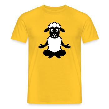 Yoga Schaf - Männer T-Shirt - Gelb - Vorne - AI Model Male 178 dark (178cm)