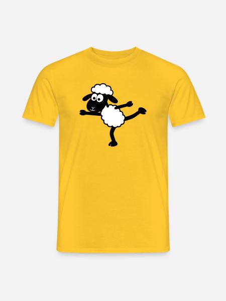 Yoga Sheep - Men's T-Shirt - yellow