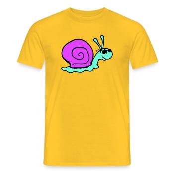 Lunettes de soleil escargot Lunettes noires fraîches sourire - T-shirt homme - jaune - Devant - AI Model Male 178 dark (178cm)