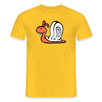 Schnecke Hasenzähne niedlich süß glücklich lustig - Männer T-Shirt - Gelb - Vorne - AI Model Male 178 dark (178cm)