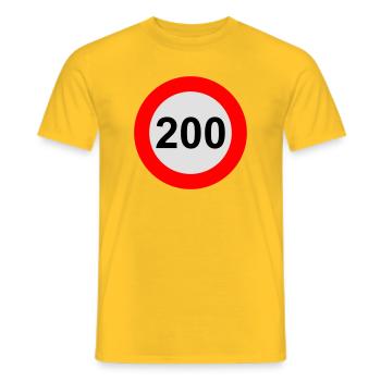 Geschwindigkeitsbegrenzung 200 km/h - Männer T-Shirt - Gelb - Vorne - AI Model Male 178 dark (178cm)