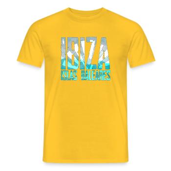 Balearen Landschaft Logo Ibiza - Männer T-Shirt - Gelb - Vorne - AI Model Male 178 dark (178cm)